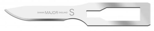 S shape Major Sterile Carbon Steel Blade Swann Morton Product No 0721