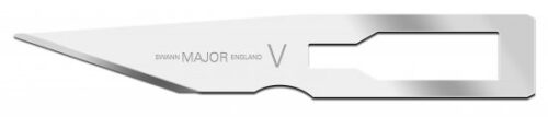 V shape Major Sterile Carbon Steel Blade Swann Morton Product No 0724