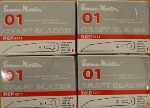4 Boxes Swann Morton SM 01 Blades Box of 50 4211 CLR 4037